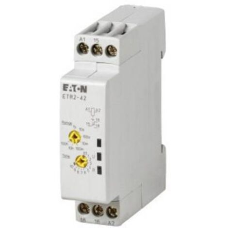 Relais temporisé 0 05s-100h 24-240V50/60Hz 24-48VDC 1W clignoteur EATON ETR2-42 (1/2)