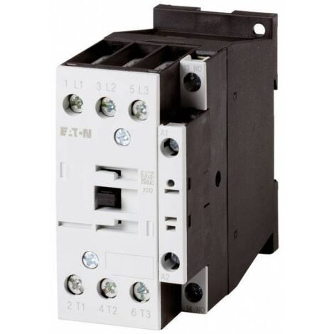 Eaton Contacteur de puissance, 3 pôles, 380 V 400 V 7,5 kW, 1 F, 230 V 50/60 Hz, Commande à courant alternatif, Bornes à vis, 277012 (1/4)