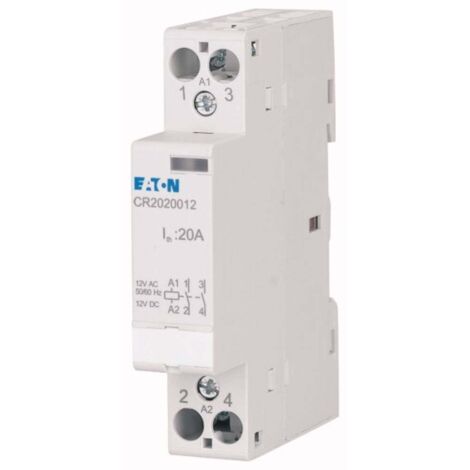 Eaton Contacteur d'installation, 20 A, 12 V AC/DC, 2 NF, 193907 (1/3)
