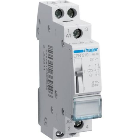 Télérupteur 1O+1F Bobine en 12V HAGER EPN519