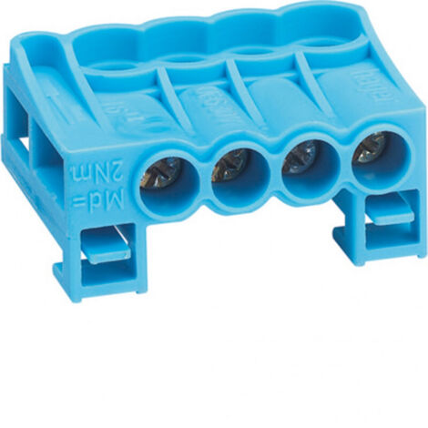 Hager – Bornier arrivee neutre à cage 4x25mm² – Section 4mm² – Raccord à vis – Pour installations électriques