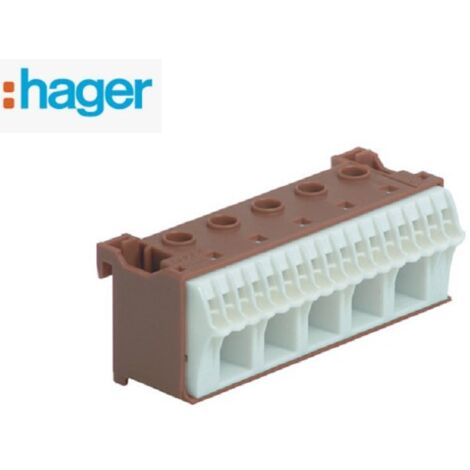 Bornier phase sans vis 17x4mm2 + 5x25mm2 HAGER KN22P (1/3)