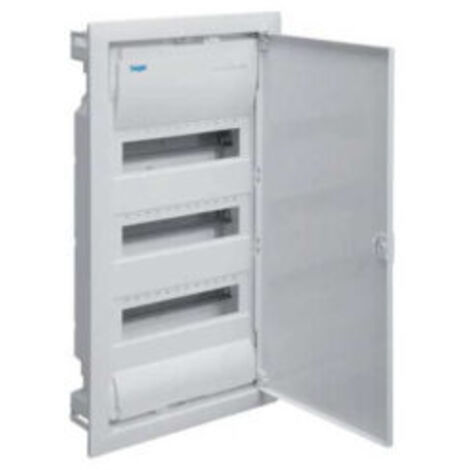 Hager – Coffret à encastrer 3 rangées – 36 modules – IP30 – Fixation encastrée – Porte métallique – Dimensions 348 x 630 x 94,5 mm (1/5)
