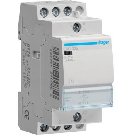 Contacteur Hager 25A 3NA 230VAC ECO 2 modules ESC325 (1/3)