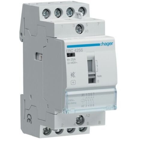 Contacteur Silencieux à commande manuelle 25A 4F 230V HAGER ERC425S