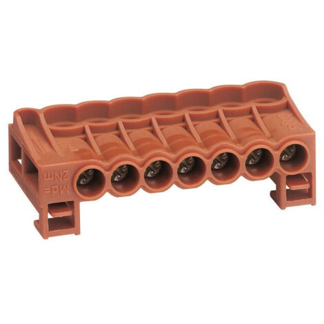 Hager – Bornier arrivée phase à cage 7x25 mm² – Cosse électrique pour câblage 3 phases – Section 7 mm² – Configuration à vis – Lot de 10 unités