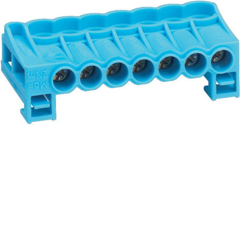 Hager – Bornier arrivée neutre à cage 7x25 mm² – Cosse électrique pour câbles jusqu'à 25 mm² – Conformité RoHS – Utilisation en environnement humide