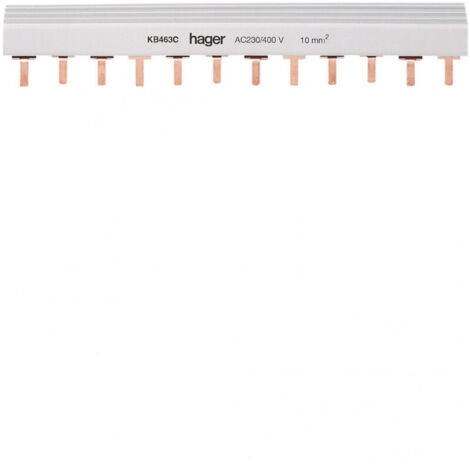 Barre de pontage 3P+N 63A languette 10mm² 24 Modules HAGER KB463C
