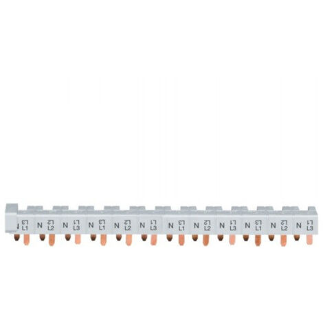 Hager – Barre pont 3P+N 63A – 4 pôles – 12 modules – Longueur 214mm – Conformité RoHS