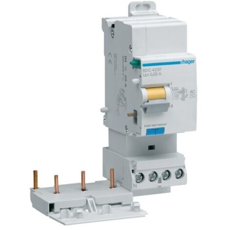 Bloc différentiel 3P+N 25A 30mA type AC HAGER BDC425F