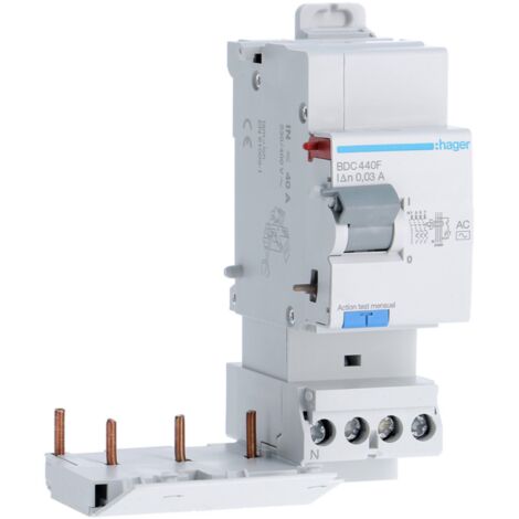Bloc différentiel 3P+N 40A 30mA type AC HAGER BDC440F (1/4)