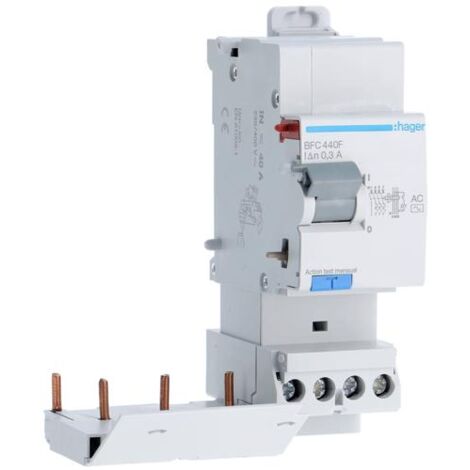 Bloc dif 3P+N 40A 300mA AC - BLOCS DIFFERENTIELS HAGER BFC440F