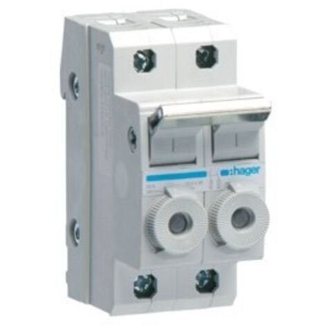 Porte-fusible combiné 2P 20A 380V L38 2M avec cartouche HAGER L96200 (1/2)