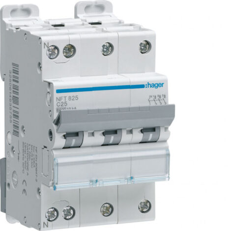 Hager – Disjoncteur bipolaire 3P+N 20A courbe C – Capacité de coupure 10kA – Pour installation électrique 400V – IP20 (1/5)