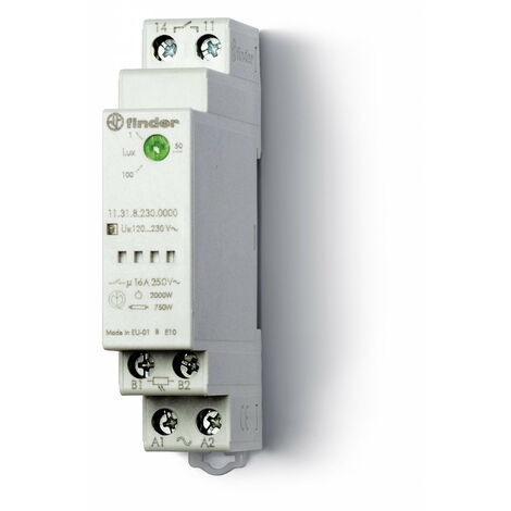 Crépusculaire 1NO 16A 110 à 230V AC cellule ronde fournie largeur 17,5mm 358093 FINDER 113182300000POS (1/2)