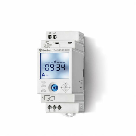 Horloge hebdomadaire digitale 1 inverseur 16A 12 à 24V AC/DC NFC 417592 FINDER 126100240000 (1/2)