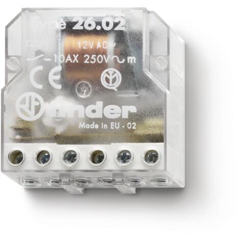 Finder – Interruption bipolaire 12V 2 NO – Tension 12V AC 50Hz – Installation facile avec bornes à vis – 260280120000
