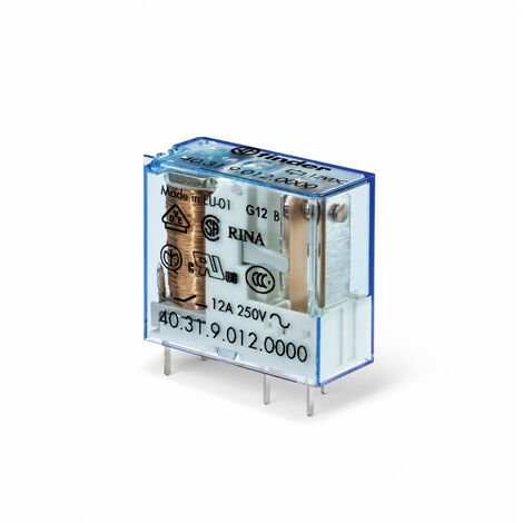 RELAIS CIRCUIT IMPRIME 1NO 12A 12VDC BOBINE SENSIBLE AGNI PAS 3,5MM FINDER 083544 (1/2)