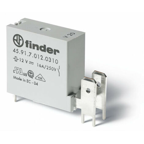 RELAIS CIRCUIT IMPRIME INTERVALLE 3MM 1NO 16A 60VDC SENSIBLE 125° CONNEXION PAR FASTON 250 RT II AGNI FINDER 300092 (1/2)