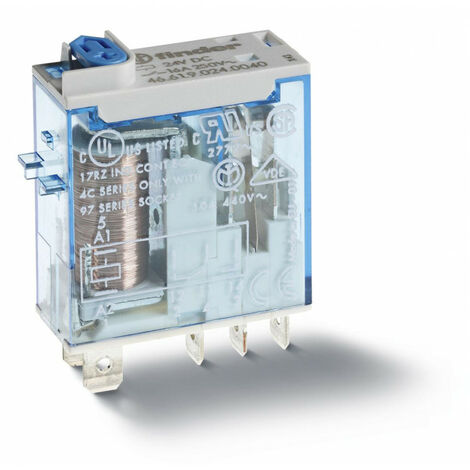 RELAIS EMBROCHABLE 1RT 16A 230VAC INDICATEUR MECANIQUE COSSE FASTON AGNI FINDER 301709 (1/2)