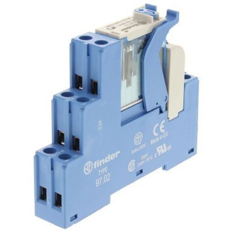 Interface 2RT 8A 48V DC étrier plastique bornes à cage sortie d'automate FINDER 4C0290480050SPA (1/2)