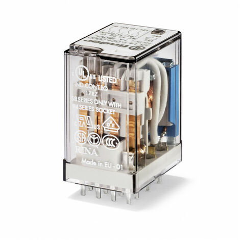 Relais industriel 4RT 7A 230V AC AgNi + Au FINDER 551482400000 (1/2)
