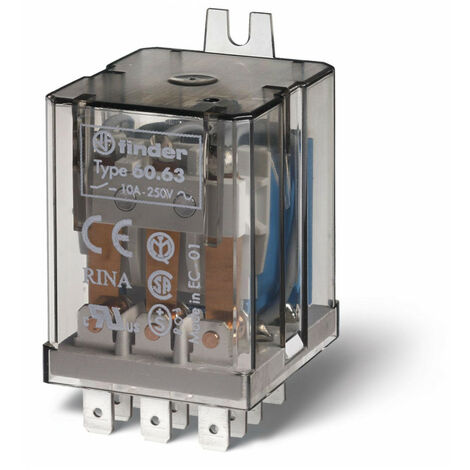 Relais industriel 3RT 10A 6V DC patte de fixation à l'arrière Faston 187 FINDER 606390060000 (1/2)