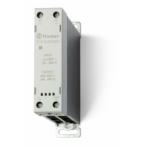 Relais statique modulaire 1NO 30A 230V AC commutation instantanée 375052 FINDER 773182308051 (1/2)