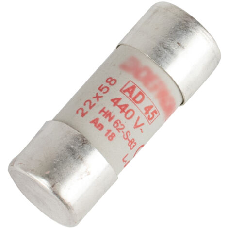 Michaud – Cartouche fusible cylindrique 22x58 mm – Calibre 45A – Protection contre surcharges et courts-circuits – Pour équipements électriques - AD 45 A (1/3)
