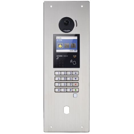Aiphone – Interphone vidéo encastré inox avec NFC – Version vocale basque – GTDMBLVNBA – Boucle magnétique – Perçage 25mm (1/2)