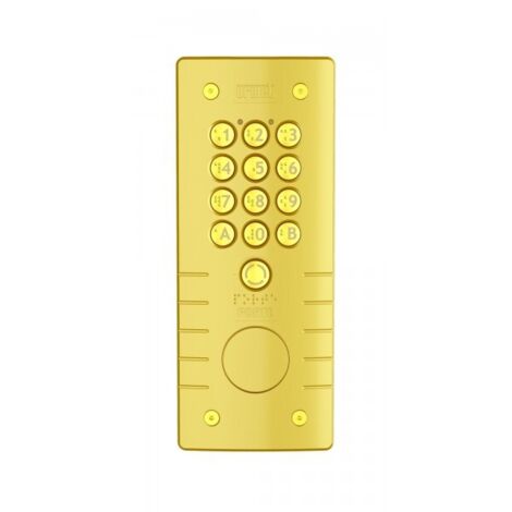 Clavier à code percage T25 zamac champagne - 12 touches et bouton porte URMET CE20ZC54
