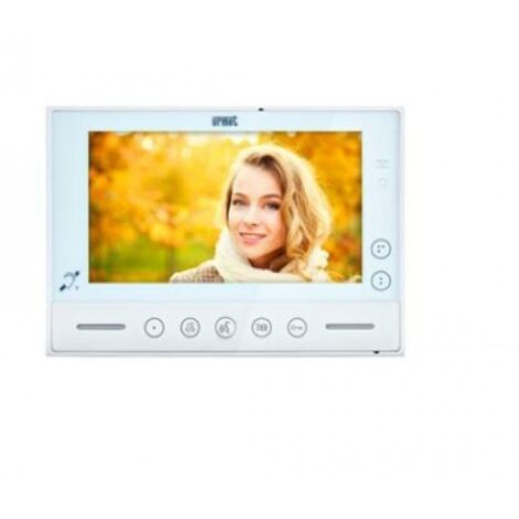 Urmet – Moniteur vidéo 2VOICE Modo écran 7 pouces blanc – Interphone avec vision nocturne – Installation facile – Pour bâtiments résidentiels (1/4)