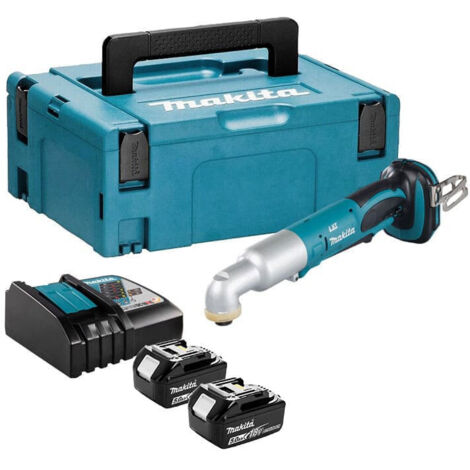 Makita – Visseuse d'angle à choc 18V avec 2 batteries 5.0Ah – Couple 60Nm pour espaces confinés – Moteur à 4 pôles – DTL061RTJ