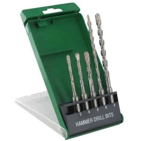 Hikoki – Coffret de 5 forets SDS-plus Ø5-6-8 mm – Longueur 110/160 mm – Pointe carbure pour perçage béton – Quadruple hélice pour poussière rapide (1/5)