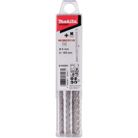 LOT DE 10 FORET SDS PLUS NEMESIS2 6X160MM MAKITA B-63264 (1/3)
