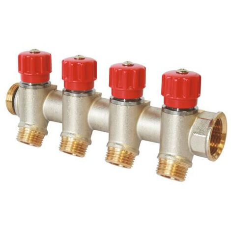 COLLECTEUR LAITON A PORTEE PLATE AVEC VANNES A CLAPET EASY LOCK (1/2)