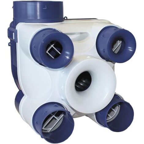 Unelvent – Caisson VMC simple flux autoréglable 604140 – 4 piquages Ø80mm, 1 cuisine Ø125mm – 25 dB(A) silencieux – Pour logements individuels (1/5)