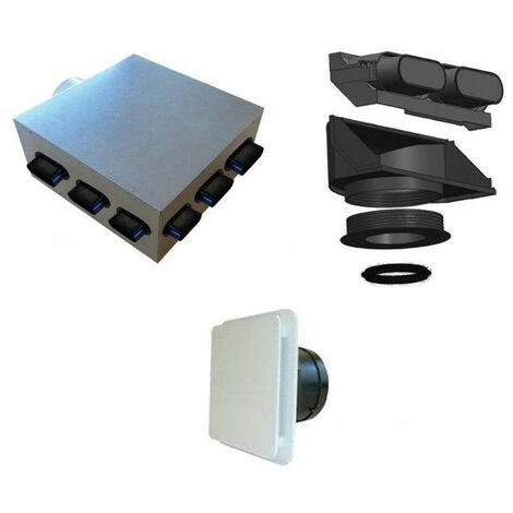 Unelvent – Kit accessoires VMC double flux – Adhésif et collier de fixation – Longueur 80mm et 125mm – Pour logements T5 avec 4 sanitaires (1/2)