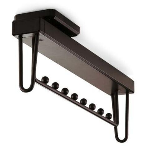 Emuca – Porte-vêtements extractible moka pour armoire – Aluminium finition moka – Coulisses à fermeture amortie – Optimise l’espace de rangement