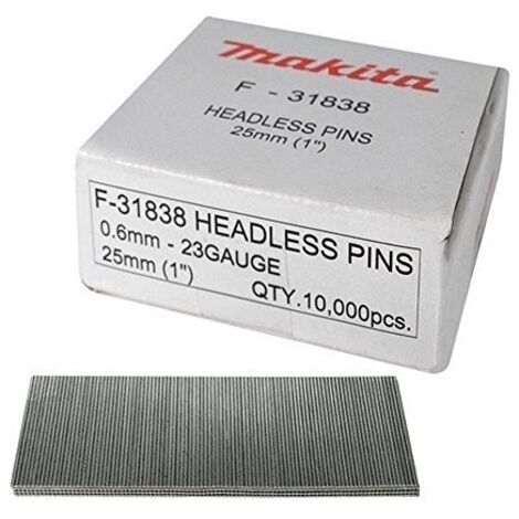 Makita – Clous sans tête finette 0,6 mm – Longueur 35 mm – Boîte de 10000 clous pour cloueur BPT350/BPT351 – Pour bois dur (1/10)