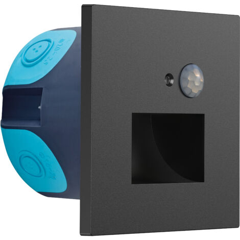 WALL Encastré Mur noir PIR Sensor 3CCT 27-30-4000K 2W 20lm ARIC 51840 (1/2)