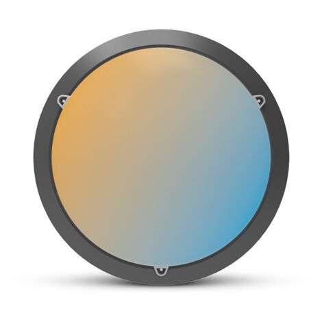 Plafonnier LED CCT - 15W - 1800lm - Ø300mm - Gris anthracite - IP65