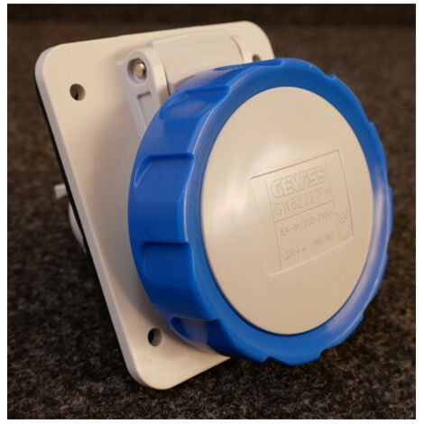 SOCLE PRISE 10°HP IP67 2P+T 16A 230V 6H GEWISS GW62227FH