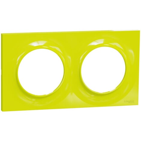 ODACE STYL PLAQUE VERT CHARTREUSE 2 POSTES HOR/VERT ENTRAXE 71MM SCHNEIDER S520704H