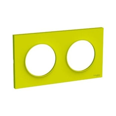 ODACE STYL PLAQUE VERT CHARTREUSE 2 POSTES HOR/VERT ENTRAXE 71MM SCHNEIDER S520704H
