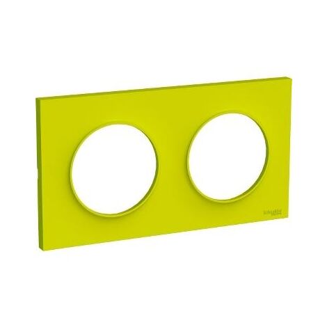 ODACE STYL PLAQUE VERT CHARTREUSE 2 POSTES HOR/VERT ENTRAXE 71MM SCHNEIDER S520704H