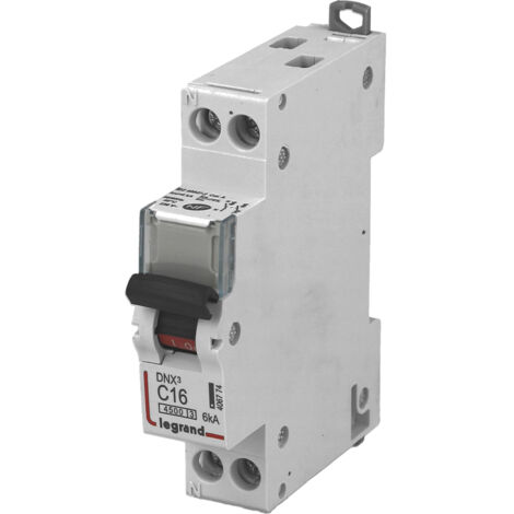 Legrand – Disjoncteur unipolaire 2A courbe C – 6kA pour circuits d'éclairage – Connexion à vis – 1P+N 230V – Montage sur rail DIN