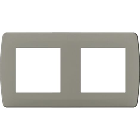 Plaque de finition 2 postes - Entraxe 71mm - Blanche - ESPRIT Couleur Taupe