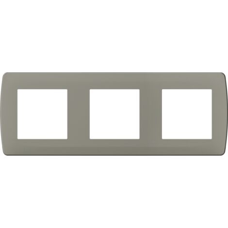 Plaque de finition polycarbonate - 3 postes - ESPRIT Couleur Taupe