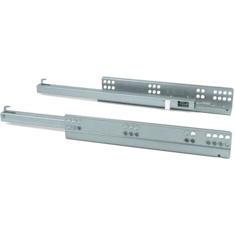 Emuca – Coulisse pour tiroir à sortie partielle – Charge max 25 kg – Système push avec réglage vertical +5 mm – Acier – 3123005 (1/6)
